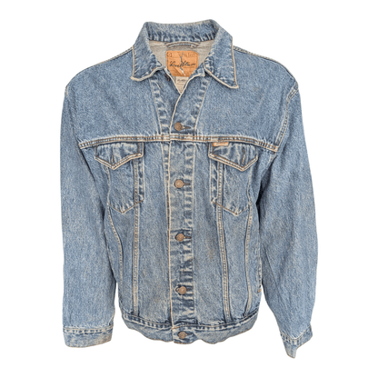 Levi Strauss Signature Denim Jacket Men’s Size L Blue Trucker Style 100% Cotton - USASTARFASHION