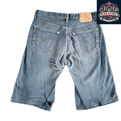 Levi's 501 Denim Shorts W33L36 - Classic Fit Blue Jean Jorts for Timeless Summer Style - USASTARFASHION