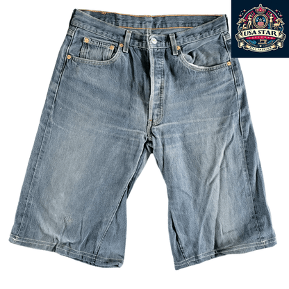 Levi's 501 Denim Shorts W33L36 - Classic Fit Blue Jean Jorts for Timeless Summer Style - USASTARFASHION