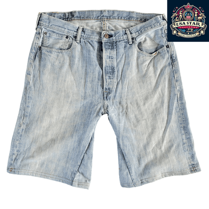 Levi's 501 Jorts W38 in Light Blue Denim - Durable, Classic Style Ideal for Work and Casual Wear - USASTARFASHION