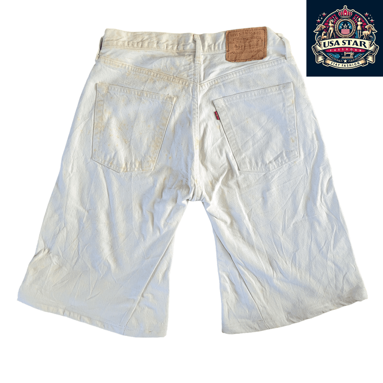 Levi's 550 Jorts for Men - Relaxed Fit White Denim, W36 - Stylish, Comfortable, Durable Summer Essential - USASTARFASHION