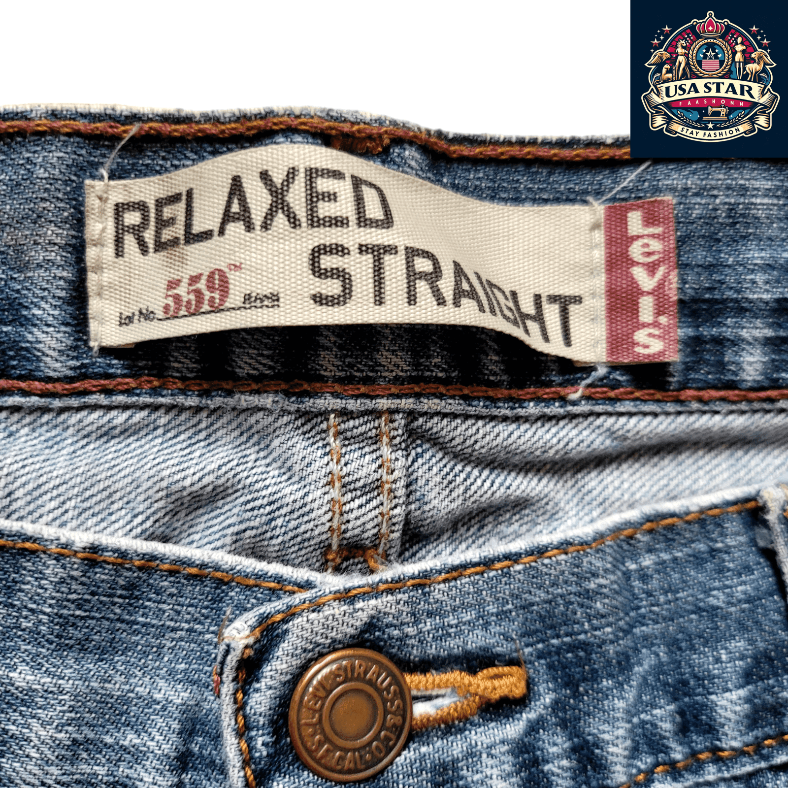 Levi's 559 Denim Jorts W34 - Distressed Relaxed Straight Fit Casual Shorts for Summer Comfort - USASTARFASHION