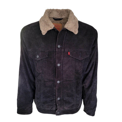 Levi’s 70520 - 1039 Black Corduroy Sherpa Jacket – Size L - USASTARFASHION