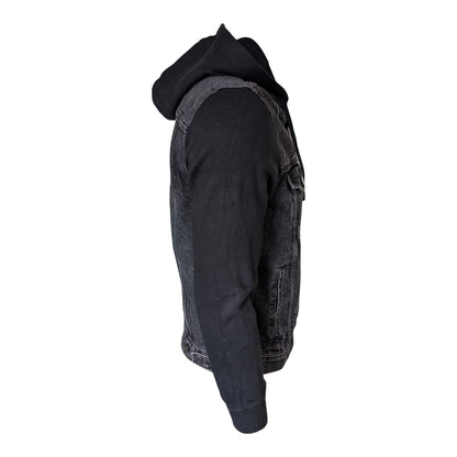 Levi’s Black Denim Hoodie Jacket – Size M – Trucker Style - USASTARFASHION