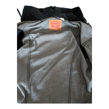 Levi’s Black Denim Hoodie Jacket – Size M – Trucker Style - USASTARFASHION