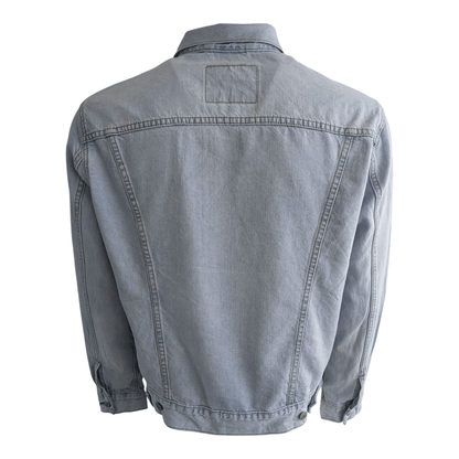 Levi’s Denim Jacket Light Blue Trucker Size L Large 100% Cotton - USASTARFASHION
