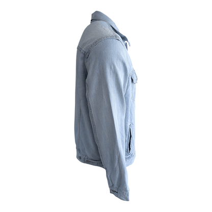 Levi’s Denim Jacket Light Blue Trucker Size L Large 100% Cotton - USASTARFASHION