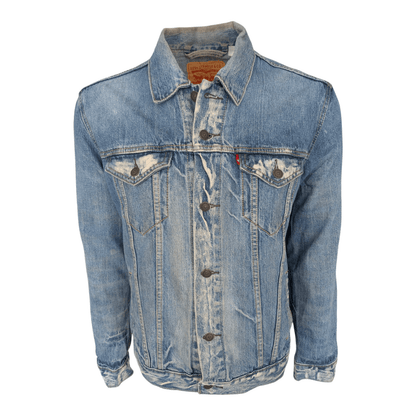 Levi’s Denim Trucker Jacket 72334 Distressed Vintage Wash Blue Men’s L - USASTARFASHION