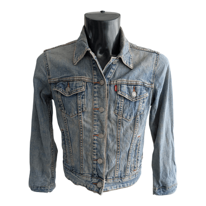 Levi’s Denim Trucker Jacket Light Blue Wash Cotton Size M - USASTARFASHION