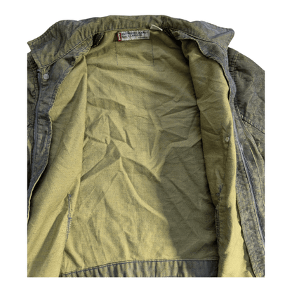 Levi’s Engineered Jeans Jacket Girls Large 95 Green Striped Vintage - USASTARFASHION