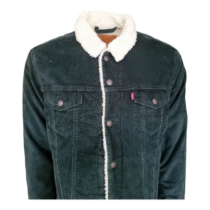 Levi's Green Corduroy Sherpa Trucker Jacket – Size M - USASTARFASHION