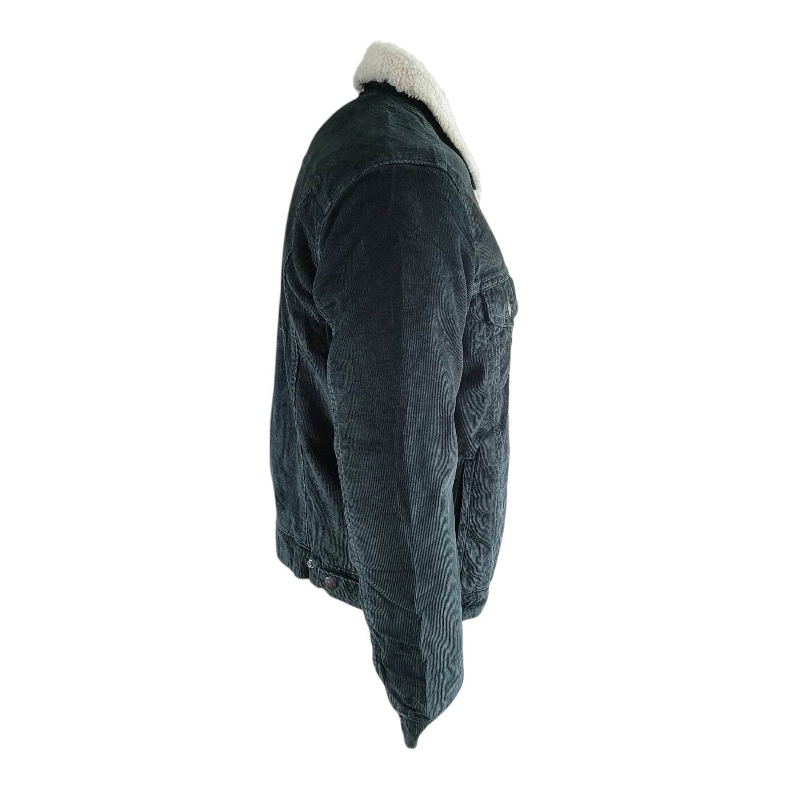 Levi's Green Corduroy Sherpa Trucker Jacket – Size M - USASTARFASHION