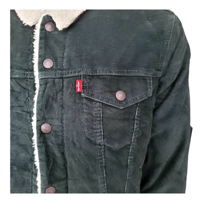 Levi's Green Corduroy Sherpa Trucker Jacket – Size M - USASTARFASHION