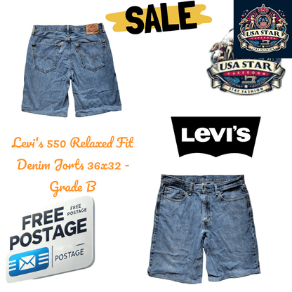 Levi's Jorts 550 Relaxed Fit W36 - Classic Five - Pocket Design, Eco - Friendly Grade B Denim Shorts - USASTARFASHION