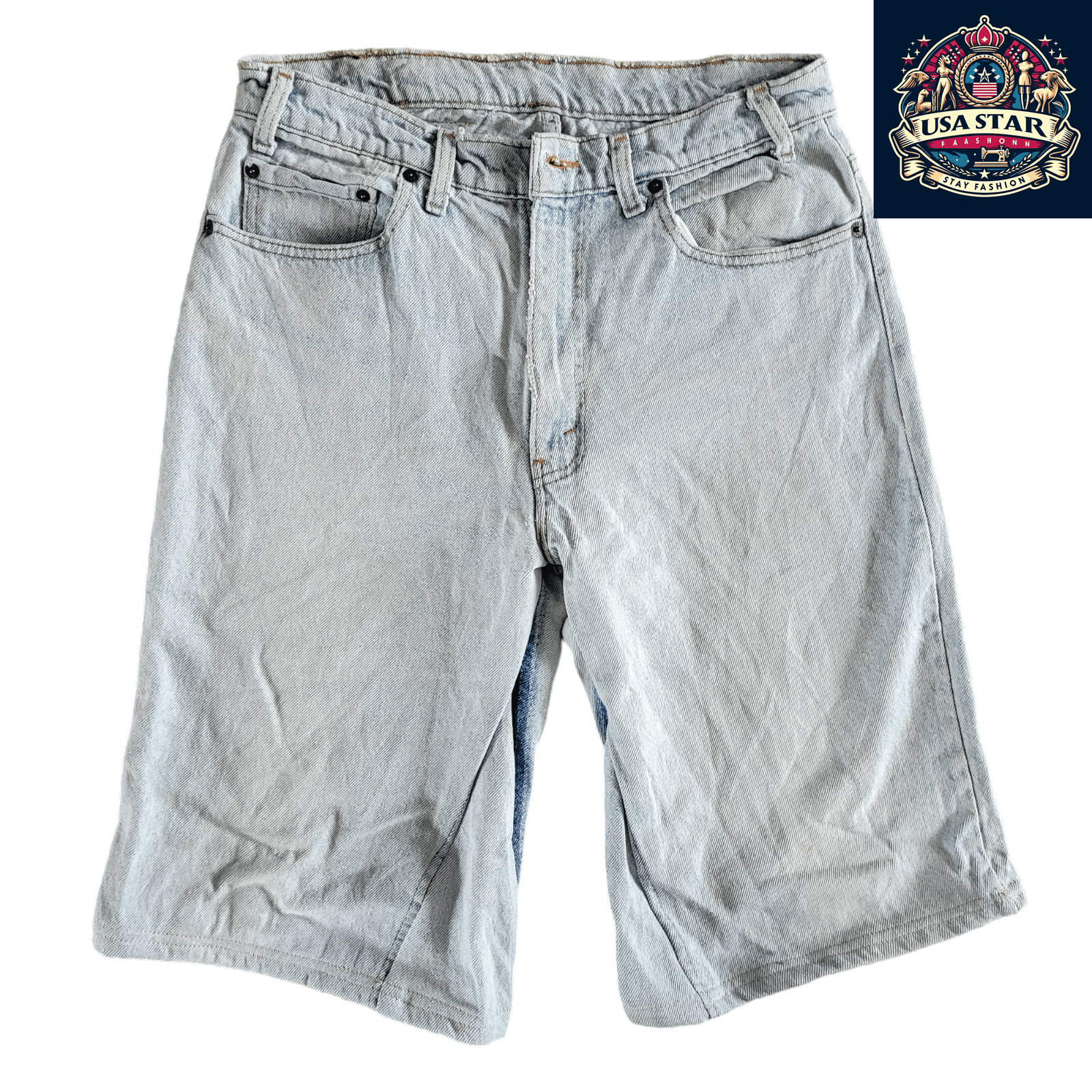 Levi's Men's Denim Jorts 540 W32 - Stylish Vintage Blue Shorts With Comfortable Fit And Pockets - USASTARFASHION