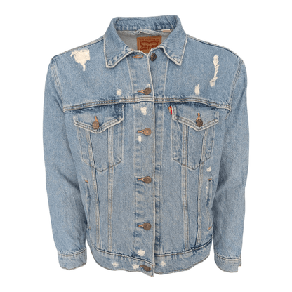 Levi’s Men’s Distressed Blue Denim Trucker Jacket – Size XL - USASTARFASHION