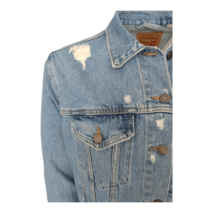 Levi’s Men’s Distressed Blue Denim Trucker Jacket – Size XL - USASTARFASHION