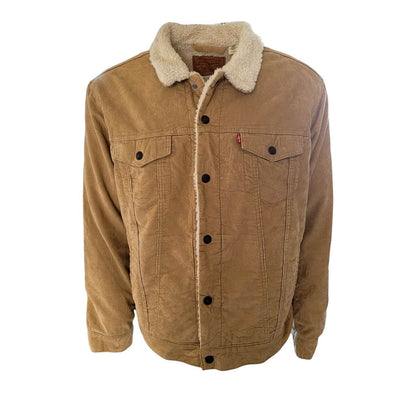 Levi’s Premium 16365 - 0066 Tan Sherpa Corduroy Jacket – XL - USASTARFASHION