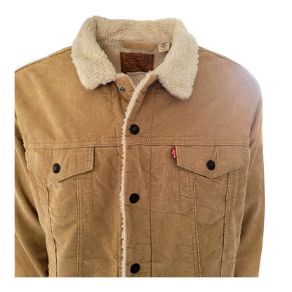 Levi’s Premium 16365 - 0066 Tan Sherpa Corduroy Jacket – XL - USASTARFASHION