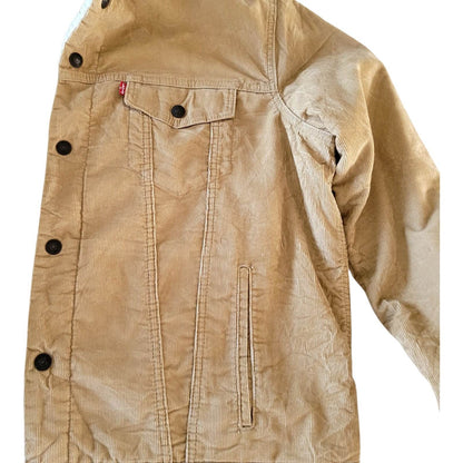 Levi’s Premium 16365 - 0066 Tan Sherpa Corduroy Jacket – XL - USASTARFASHION