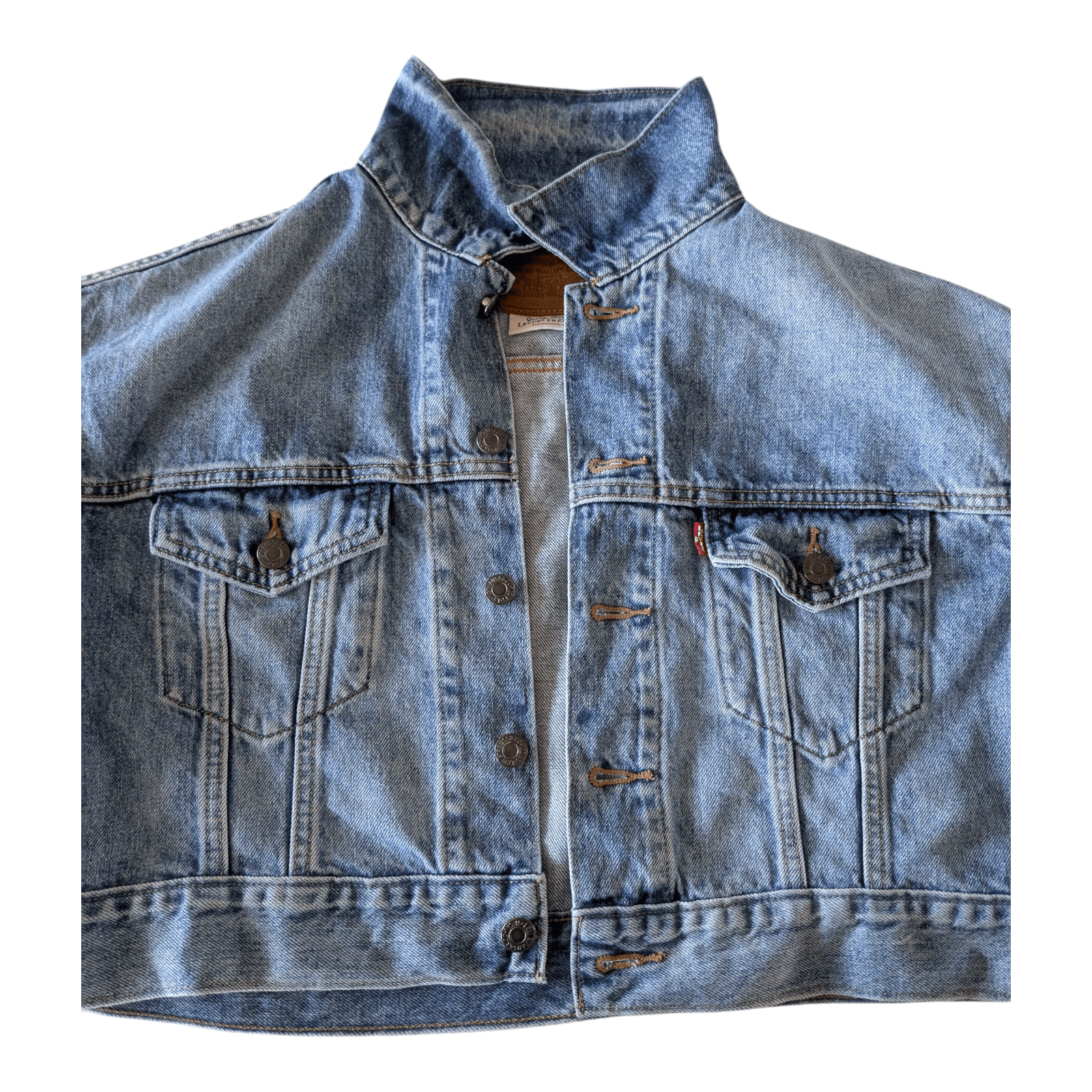 Levi’s Premium Trucker Denim Jacket Size S Small Blue - USASTARFASHION