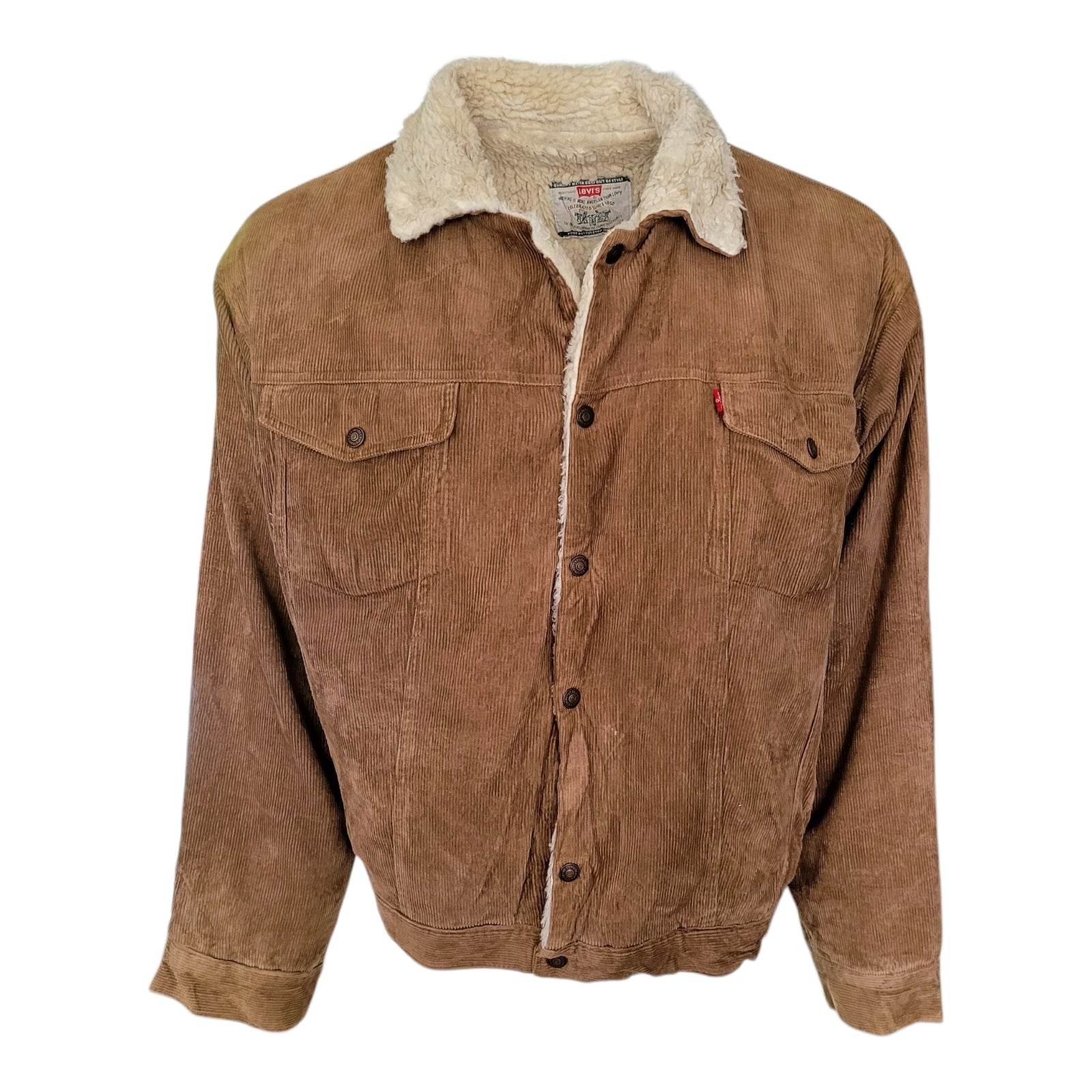 Levi’s Sherpa - Lined Corduroy Trucker Jacket – Size L - USASTARFASHION