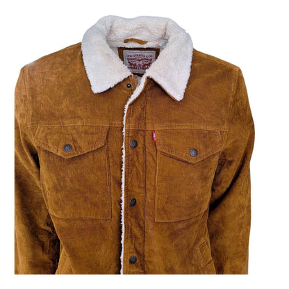 Levi’s Sherpa - Lined Corduroy Trucker Jacket – Size M - USASTARFASHION