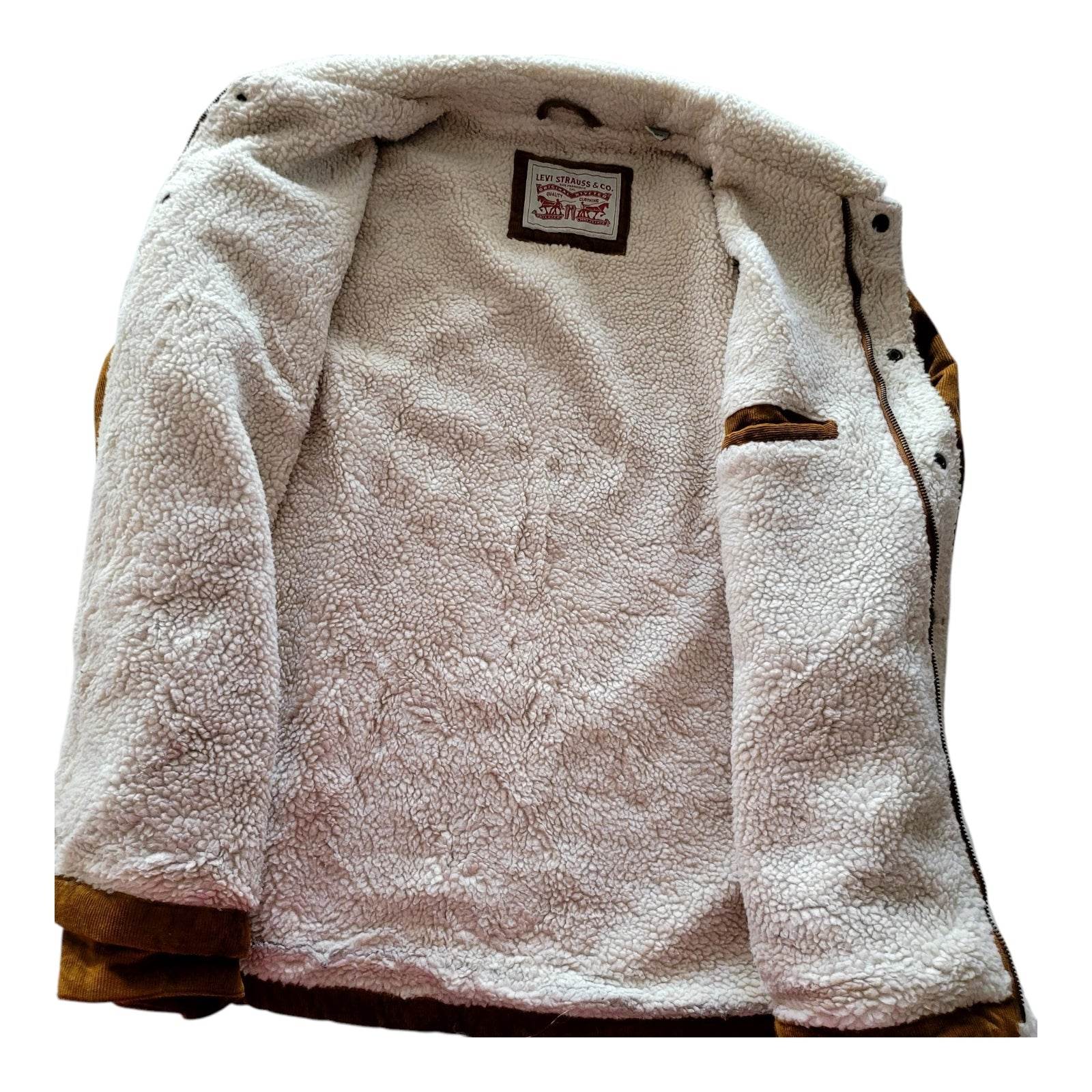 Levi’s Sherpa - Lined Corduroy Trucker Jacket – Size M - USASTARFASHION