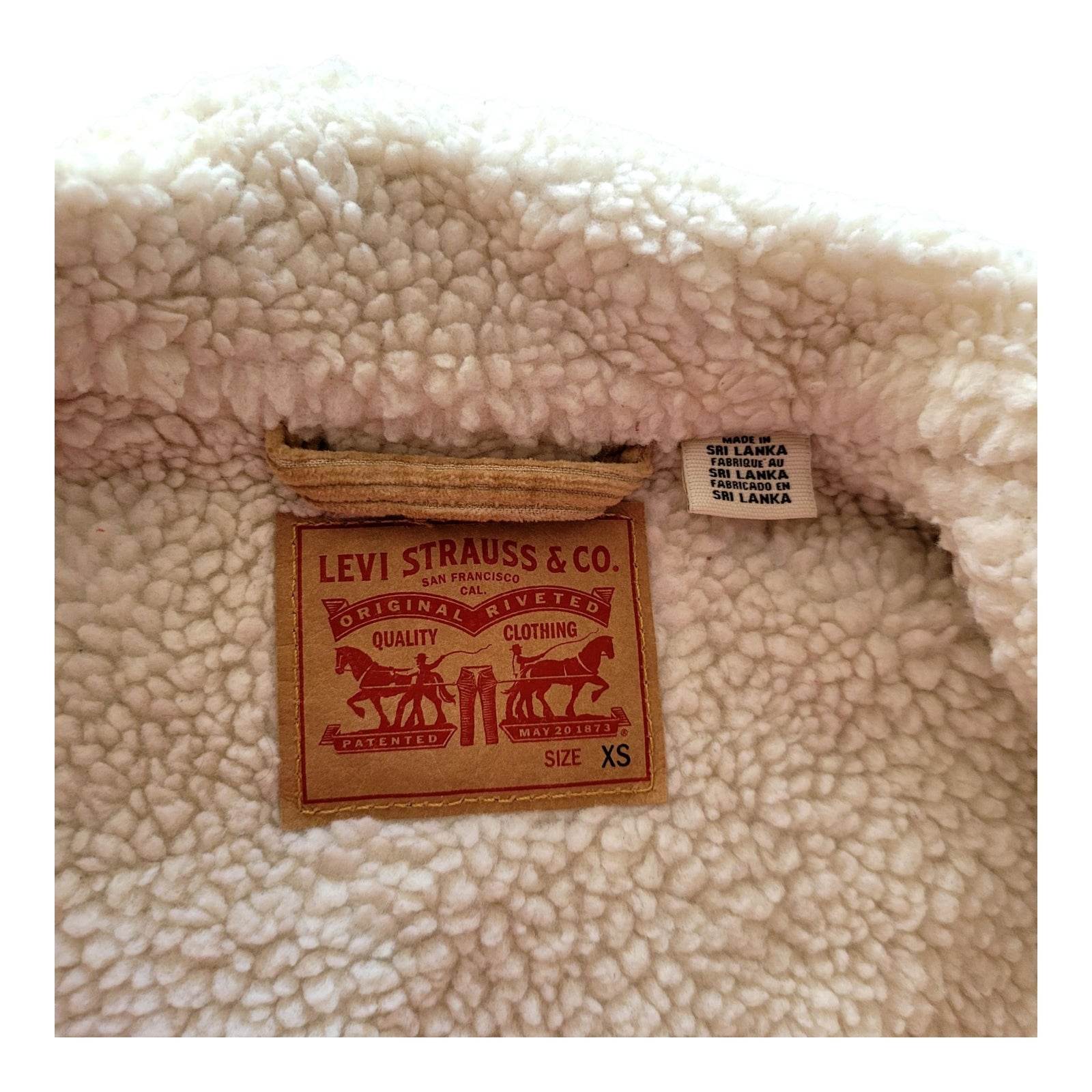 Levi's Tan Corduroy Sherpa Trucker Jacket - Size XS - USASTARFASHION