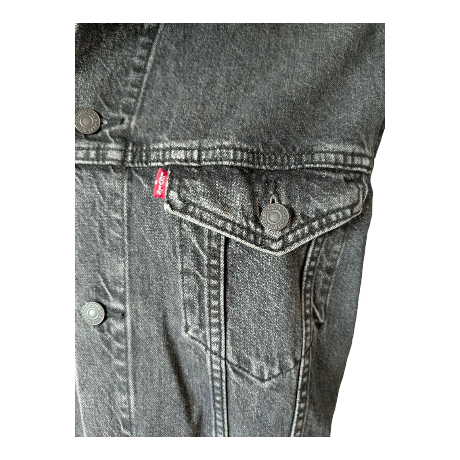 Levi’s Trucker Jacket – Black/Grey Wash – Size XXL - USASTARFASHION