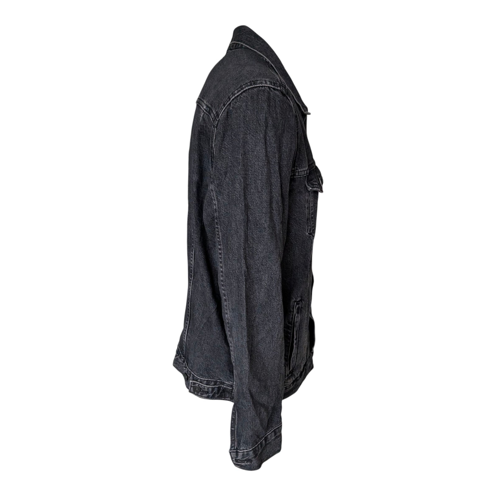 Levi’s Trucker Jacket – Black/Grey Wash – Size XXL - USASTARFASHION