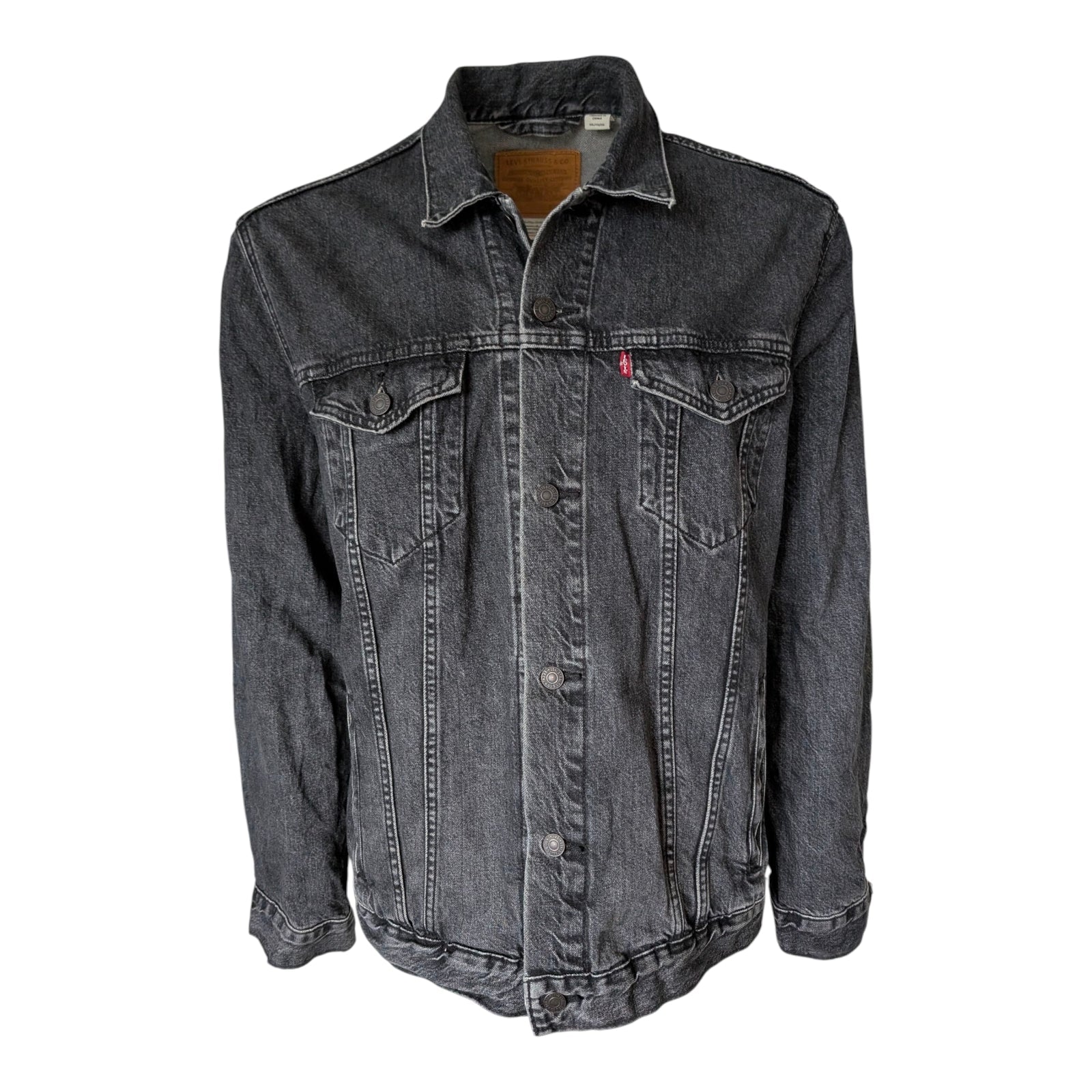 Levi’s Trucker Jacket – Black/Grey Wash – Size XXL - USASTARFASHION