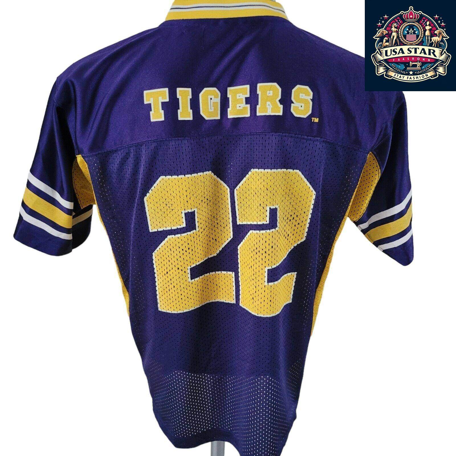 LSU Tigers Vintage Jersey Size S V - Neck Short Sleeve Purple Lightweight Comfortable Fit - USASTARFASHION