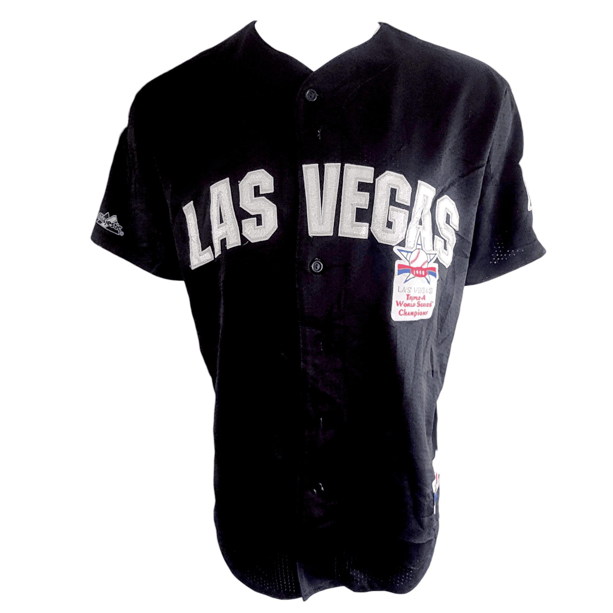Majestic Las Vegas Jersey XL Black 1998 Triple - A World Series Champions New Orleans Zephyrs - USASTARFASHION