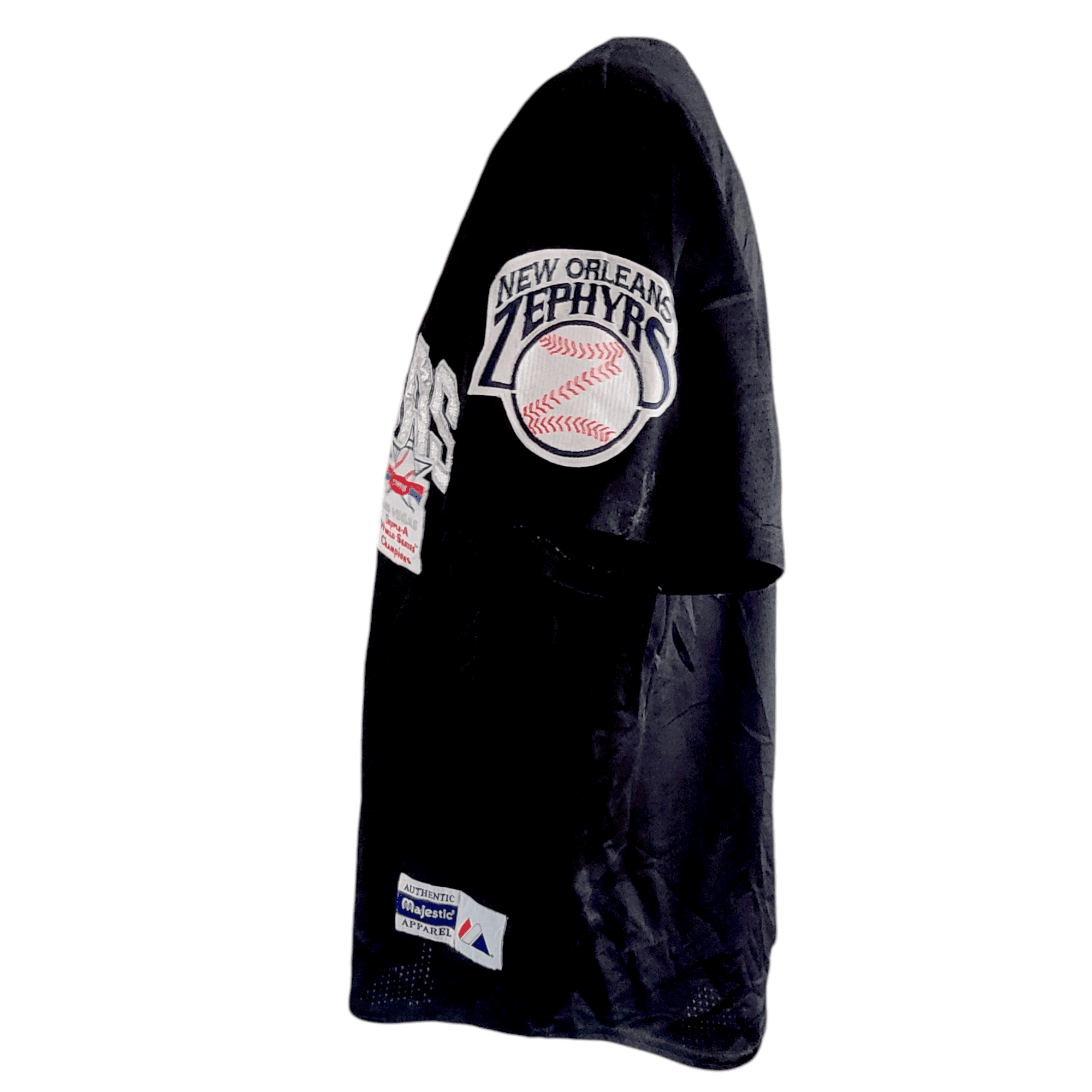 Majestic Las Vegas Jersey XL Black 1998 Triple - A World Series Champions New Orleans Zephyrs - USASTARFASHION