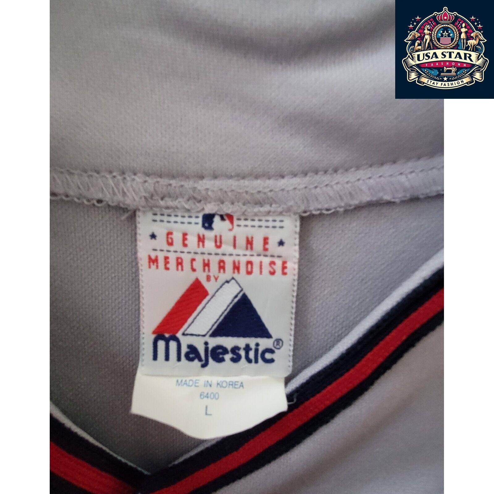Majestic MLB Washington Nationals Jersey Shirt for Men, Medium, Stylish Grey Design, Comfortable Fit - USASTARFASHION