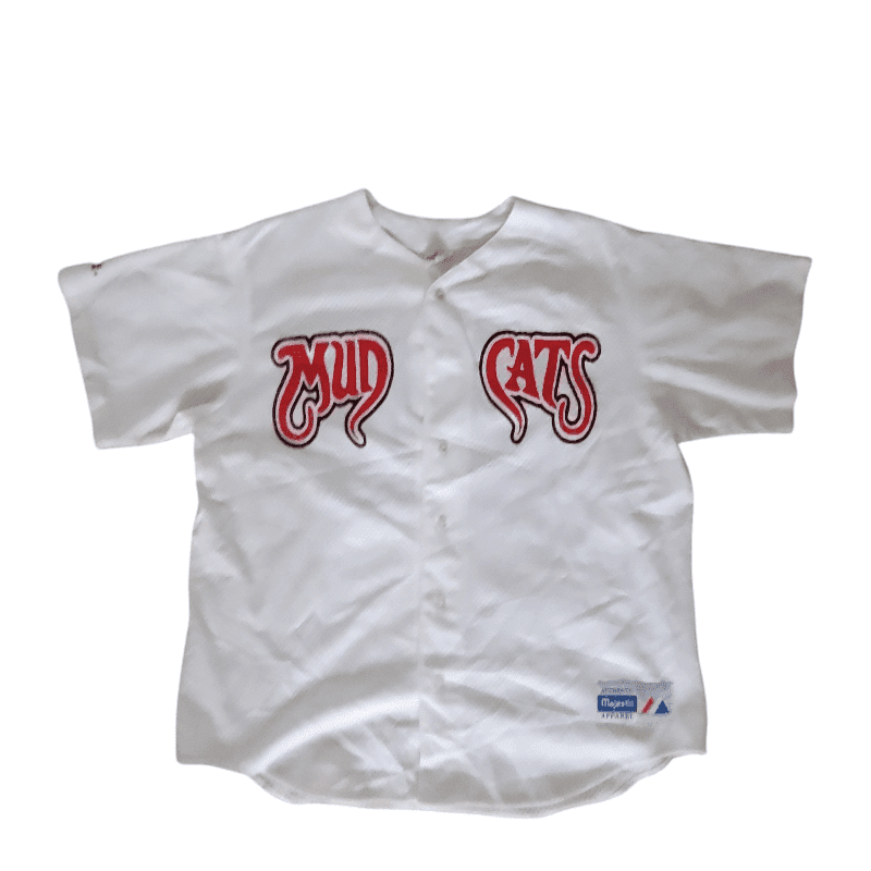 Majestic Mudcats Sports Apparel XL Vintage Baseball Jersey White Red Number 20 Made in USA - USASTARFASHION
