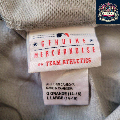Majestic Oakland Athletics Youth Jersey Size L 1 MLB Button - Up Short Sleeve Comfortable Fit - USASTARFASHION