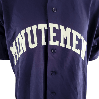 Majestic Vintage Baseball Jersey XL 14 Minutemen Buckaroo Made In USA Navy Blue - USASTARFASHION