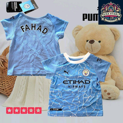 Manchester City FC Infant Home Kit 2020/21 by Puma - Personalized "FAHAD" - Size 6 - 9 Months - USASTARFASHION