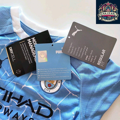 Manchester City FC Infant Home Kit 2020/21 by Puma - Personalized "FAHAD" - Size 6 - 9 Months - USASTARFASHION