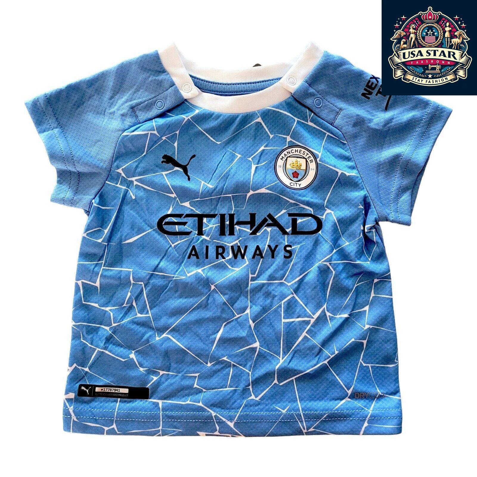 Manchester City FC Infant Home Kit 2020/21 by Puma - Personalized "FAHAD" - Size 6 - 9 Months - USASTARFASHION