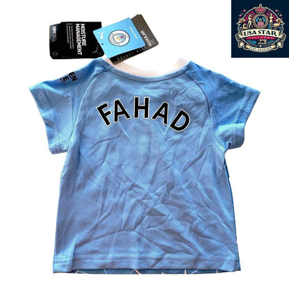 Manchester City FC Infant Home Kit 2020/21 by Puma - Personalized "FAHAD" - Size 6 - 9 Months - USASTARFASHION