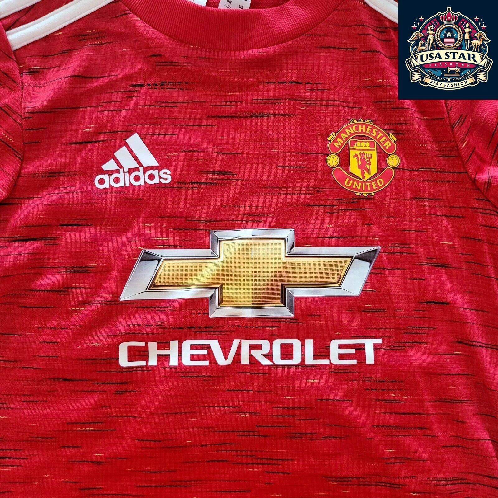 Manchester United Kids Shirt - Adidas Home Shirt Size 4 - 5Y, Breathable Fabric, Official Badge - USASTARFASHION