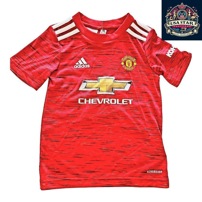 Manchester United Kids Shirt - Adidas Home Shirt Size 4 - 5Y, Breathable Fabric, Official Badge - USASTARFASHION