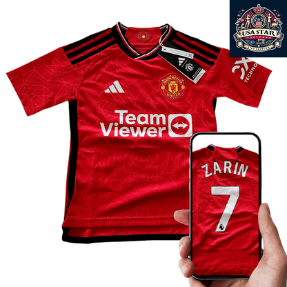 Manchester United Youth Jersey 2023 - 2024 Home Size 7 - 8Y with AEROREADY Technology, Model Zarin 7 - USASTARFASHION