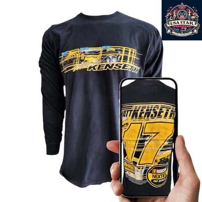 Matt Kenseth T-Shirt 17 Long - Sleeve Gildan Tee for Racing Fans - Stylish Black Graphic Design - USASTARFASHION
