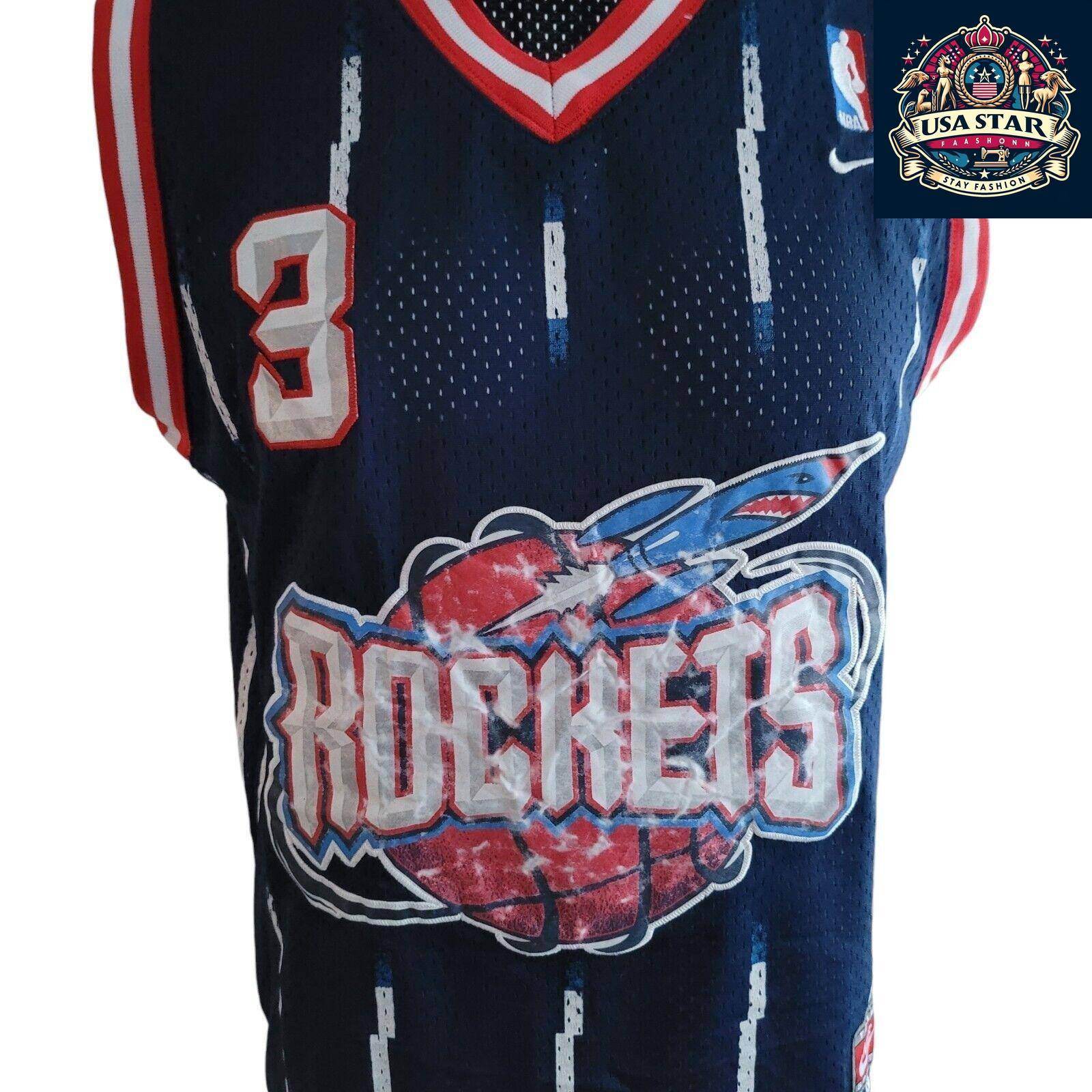 Men's Houston Rockets Jersey NBA Nike 3 Steve Francis Authentic in Red & White - Size S - USASTARFASHION