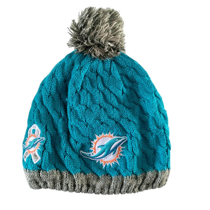 Miami Dolphins New Era Women’s Pom - Pom Beanie - USASTARFASHION