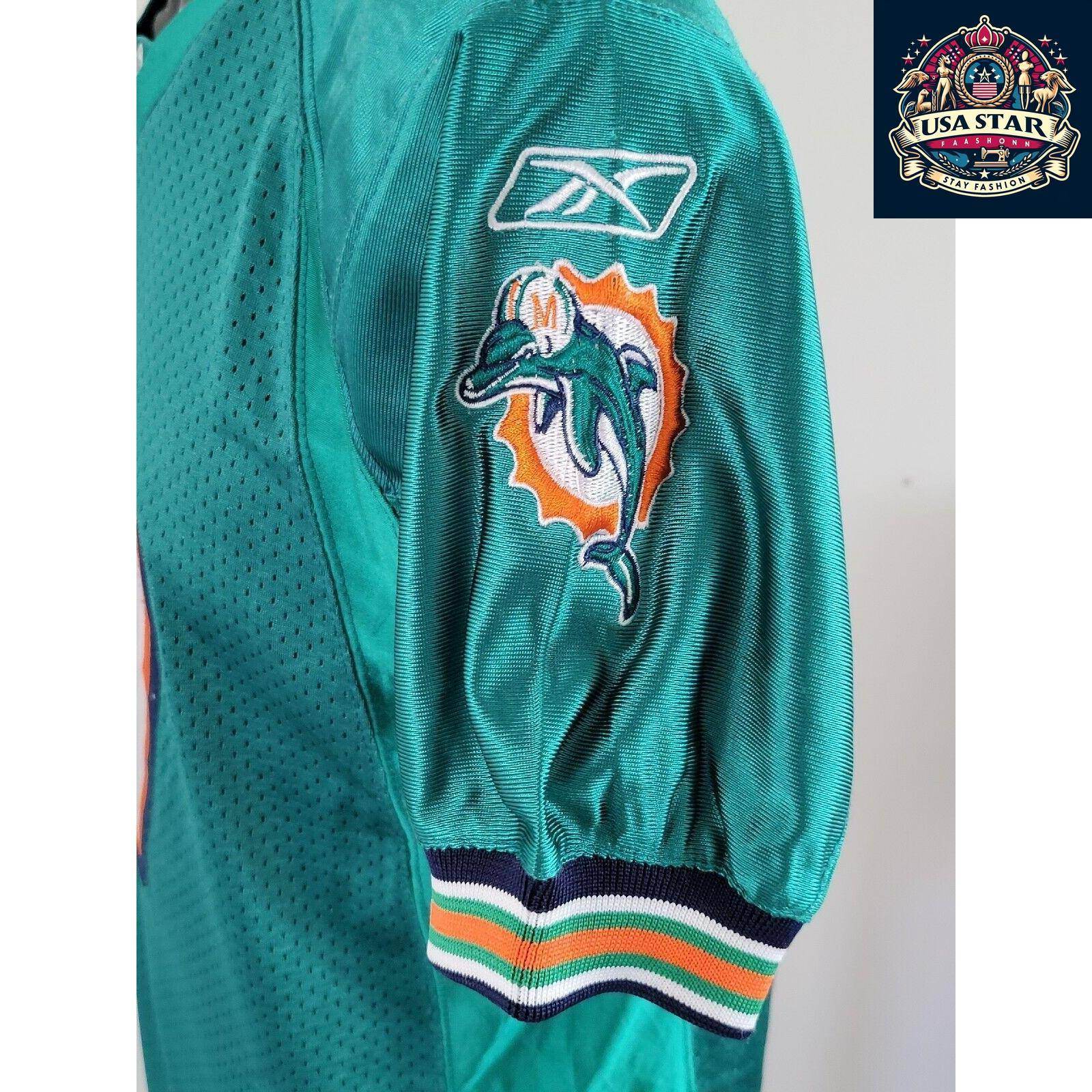 Miami Dolphins Youth Jersey Jake Long 77 Reebok Size M (12 - 14) - Vintage Style, Minor Wear - USASTARFASHION